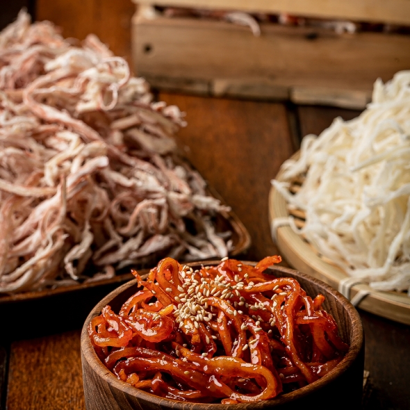  [마산어시장] 국내가공 홍진미채 중가루 500g 1kg  진미채 일미 파지 떡가루 가루_페루산